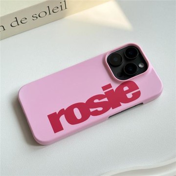 樸彩英同款rosie甜美粉字母手機殼硬殼全包適用蘋果iPhone17promax菲林手機殼16pro磨砂16亮面全包13精孔軟殼