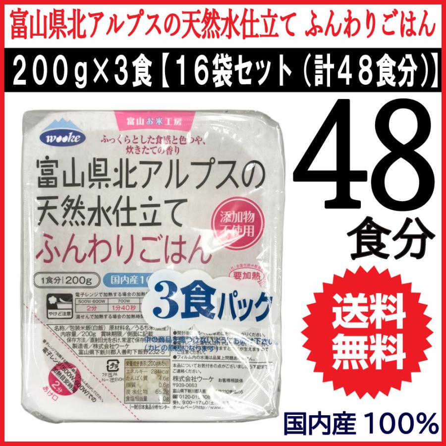 ごはん パック 200g×3食 レトルト ご飯 16袋セット 計48食分