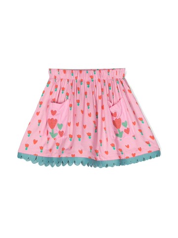 Stella McCartney Kids - floral-print A-line skirt - kids - Polyester/Viscose - 14 - Pink