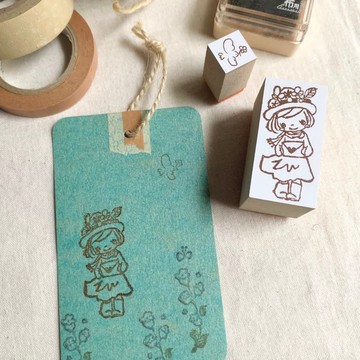 橡皮章【寄信好天氣 女孩與小鳥印章一組兩入】