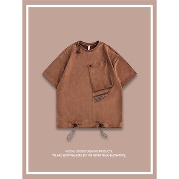 日耳曼大街 | NOONE | 小眾設計感 復古口袋裝飾bf | 男女短袖T恤