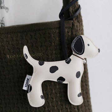 斑點狗皮質包掛件 pu皮革玩偶卡通包包掛飾