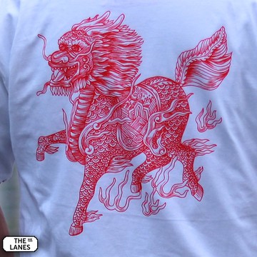 香港瑞獸 麒麟 純棉 tee恤