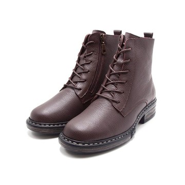 WALKING ZONE 百搭經典款中筒短靴 女鞋-咖啡色