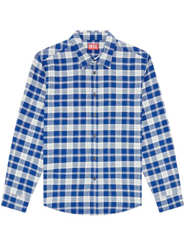 Diesel - S-Umbe-Nw checked cotton shirt - men - Cotton - 46 - Blue