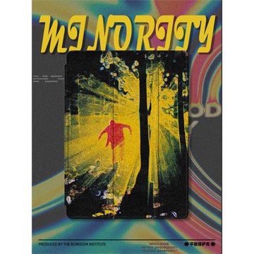 vintage小眾復古潮流噪點森林人物夢幻夢境適用于蘋果2022款iPadPro12.9/11三折保護殼air5/mini6防摔ipad