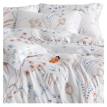 貝淇小舖 60支100%純天絲TENCEL 三件組  床包182 x 188cm + 兩用被套182 x 212cm + 枕套47 x 75cm  夏日