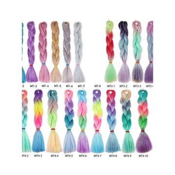 混合閃光女假發非洲臟辮鐳射絲彩色高溫絲彩色大辮子舞臺夜場造型