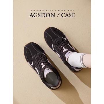 奧古獅登咖色德訓鞋女2025新款冬季厚底休閑百搭板鞋子復古運動爆