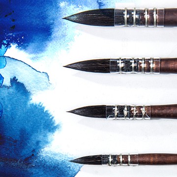 馬蒂尼611系列水彩畫筆松鼠毛拖把筆水粉油畫筆水彩顏料筆胖子專業畫畫水彩筆 學生用美術繪畫上色勾線筆