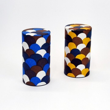 京都 茶罐 和纸 日本制造 茶筒 时尚 不锈钢 150克 可爱 和风图案