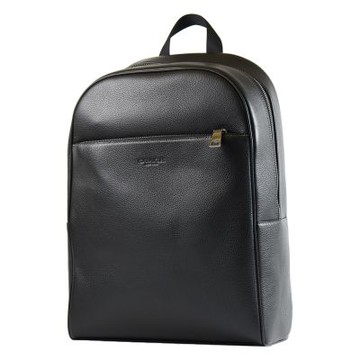 COACH 男款 Owen 鵝卵石紋簡約拉鍊後背包-黑色