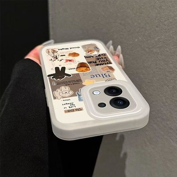 可愛手機殼 適用蘋果手機殼 防摔咖啡貼紙適用蘋果16 17ProMax手機殼iPhone12 13 手機殼防摔 手機殻