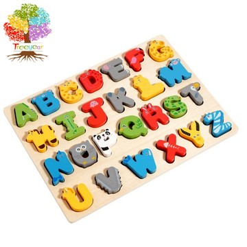 【樹年】兒童卡通數字字母拼圖積木早教數字形狀拼板益智力開發木質配對玩