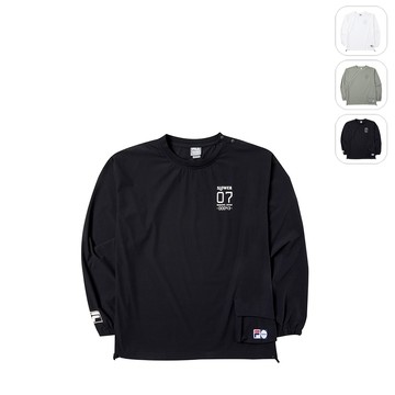 【FILA】中性 長袖圓領T恤-黑色 1TEY-5865-BK