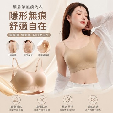 【品質優選🔥】現貨 薄杯隱形無痕內衣 粉底液內衣 隱形內衣 無痕內衣 細肩帶內衣 無鋼圈內衣 聚攏固定杯文胸 雙穿法