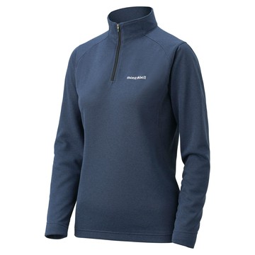 【【蘋果戶外】】mont-bell 1104941 CHGY 灰 女 WICKRON ZEO 長袖半門襟 吸濕排汗衣 中層衣 抗菌保暖