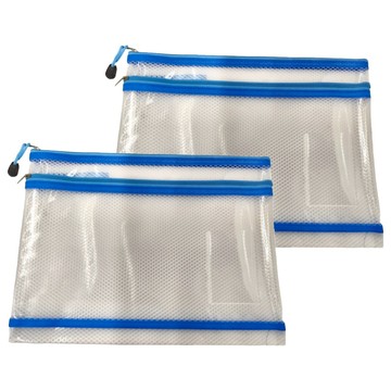 CCHING 青青文具 A4 EVA手提雙層收納袋 Calm  藍色  2個