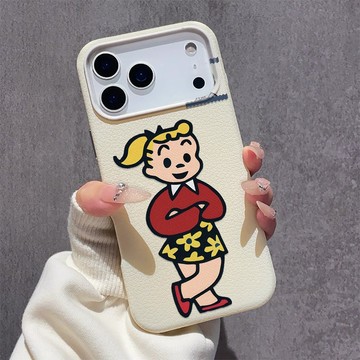 復古風美式女孩 適用iPhone17promax手機殼 蘋果16柔軟親膚15plus大孔14皮紋13軟殼12/11保護殼