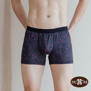 【岱妮蠶絲】透氣蠶絲鳳眼中腰立體剪裁平口四角內褲-紅點咖豹紋(VMA4BA01)