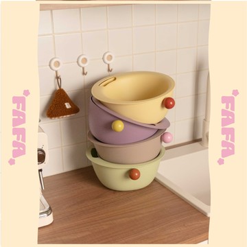 隔日到貨｜繽紛雙球瀝水籃 洗菜洗米水果瀝水盆 廚房濾水籃 家用收納籃 限量現貨｜FAFA 發發家居 台灣