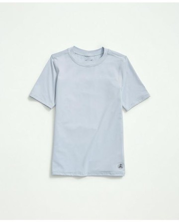 Brooks Brothers Boys Short Sleeve Rashguard | Light Blue | Size 12