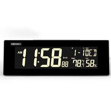 70種顏色SEIKO日本精工簡約時尚臥室靜音插電電子變色多功能鬧鐘