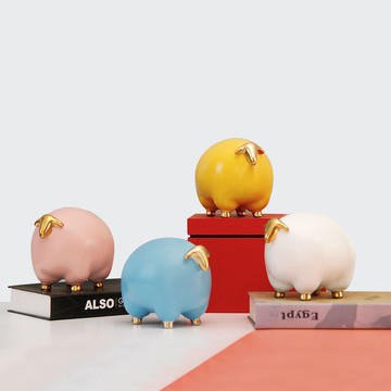 五彩斑斕陶瓷羊景德鎮陶瓷羊年家居擺件陶瓷羊