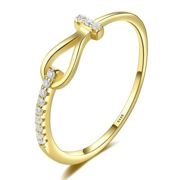 【ANGEL】立體造型名媛氣質鋯石戒指(金色)