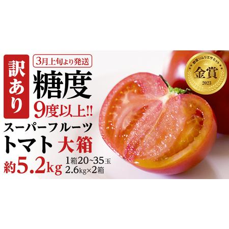 ふるさと納税 《訳あり》 スーパーフルーツトマト 大箱 約2.6kg×2箱  糖度9度以上 トマト とまと 野菜 [BC039sa] 茨城県桜川市