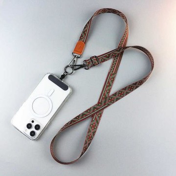 簡約寬版斜挎手機掛繩長背帶手機繩結實耐用可調節高端帆布掛脖繩