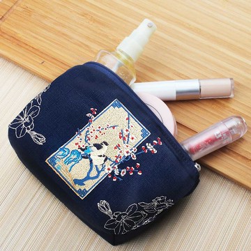 先春四喜刺繡化妝包