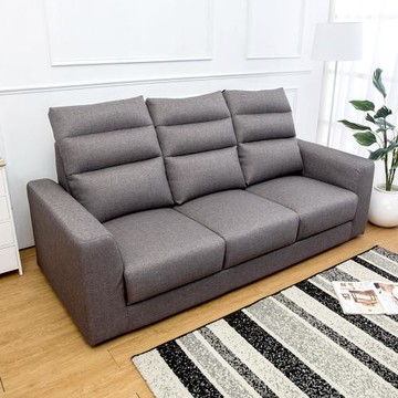 Boden-波登三人座灰色防潑水亞麻布沙發