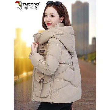 (免運)啄木鳥羽絨棉衣棉服女士外套冬季2025新款小個子加厚保暖短款棉襖