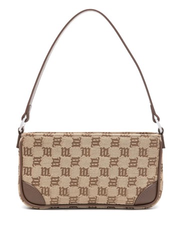 MISBHV - 90's monogram-jacquard shoulder bag - women - Polyester/Calf Leather - One Size - Brown