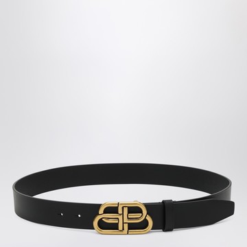 Black leather BB belt
