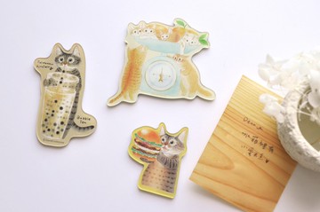 貓咪壓克力吸鐵-三款