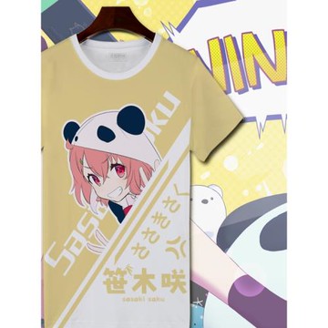 YouTube熊貓人笹木咲春夏短袖T恤薄款短袖衫青少年學生裝漫迷衣服