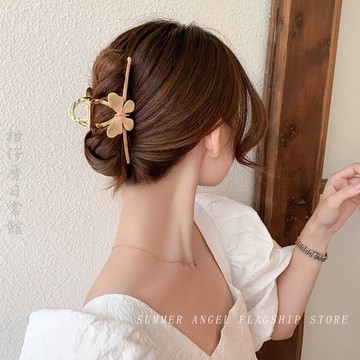 🔥2件9折🍊臺北出貨🍊可開發票夾子頭飾髮夾後腦勺氣質蝴蝶屬抓夾大號鯊魚夾韓國網紅髮卡發抓