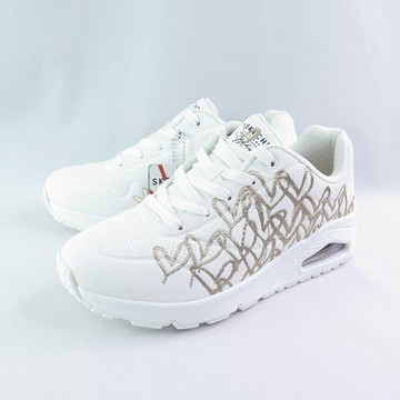 Skechers 177975WTRG UNO 女 休閒鞋 JGoldcrown 聯名款 愛心塗鴉 白/玫瑰金