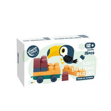 【秒出貨 x 台灣製 x 現貨】Wonder Child 莫蘭迪色軟積木-15PCS (小車體驗包)