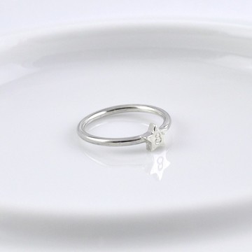 幸運數字星星尾戒 戒指 925純銀 鋼印打字