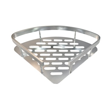 太空鋁浴室收納架 三角 升級加高圍欄  免打孔置物架  21.5 x 30 x 4.5cm  銀色  1個