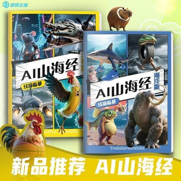 【台灣出貨】【加厚紙張】AI山海經國外山海經通通哥木棍人穿鞋鯊魚描摹本控筆
