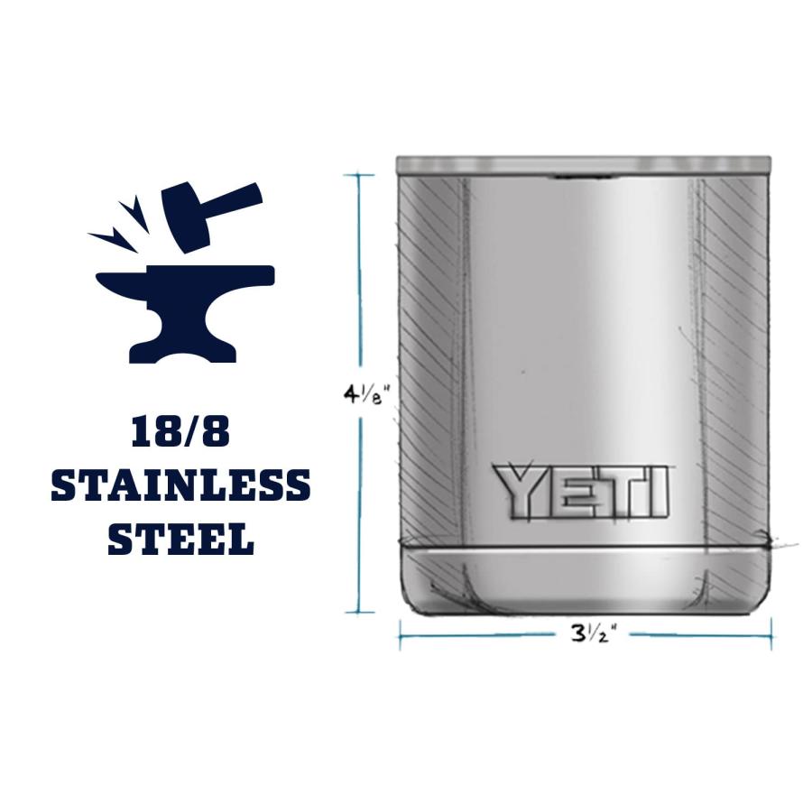 YETI Rambler 10オンス ローボール マグスライダー蓋付き 真空断熱 ステンレス製、アルパインイエロー