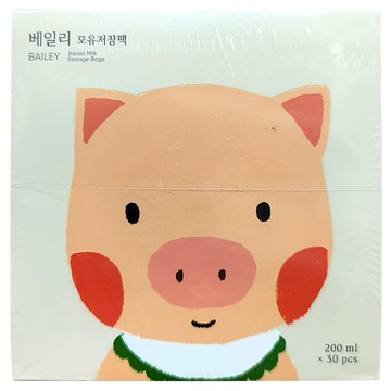 BAILEY 拋棄式母乳儲存袋 豬寶寶 200ml x 30個  1組