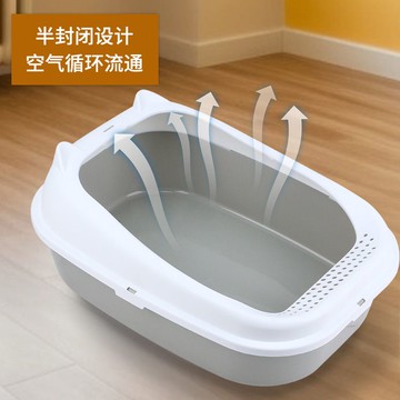 貓砂盆貓咪廁所超大號防外濺帶砂開放式貓屎盆全半封閉式幼貓用品