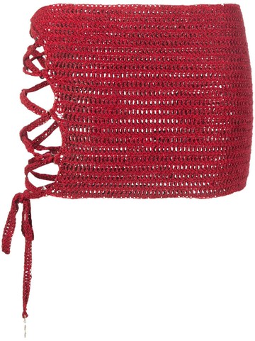 The Mannei - Adaja knitted miniskirt - women - Viscose/Cotton - 40 - Red