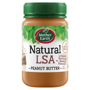 Mother Earth 紐西蘭 天然LSA花生醬 亞麻籽 葵花籽 杏仁 無添加糖 5星健康認證  380g  1罐