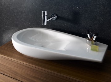 【麗室衛浴】瑞士原裝LAUFEN 81897.3 客戶寄賣 80CM檯上盆 無溢水孔 80*42*H14CM